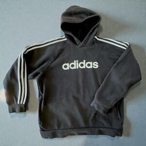 Vintage Adidas Hoodie Sweatshirt Men’s Large Black White Striped Classic Logo